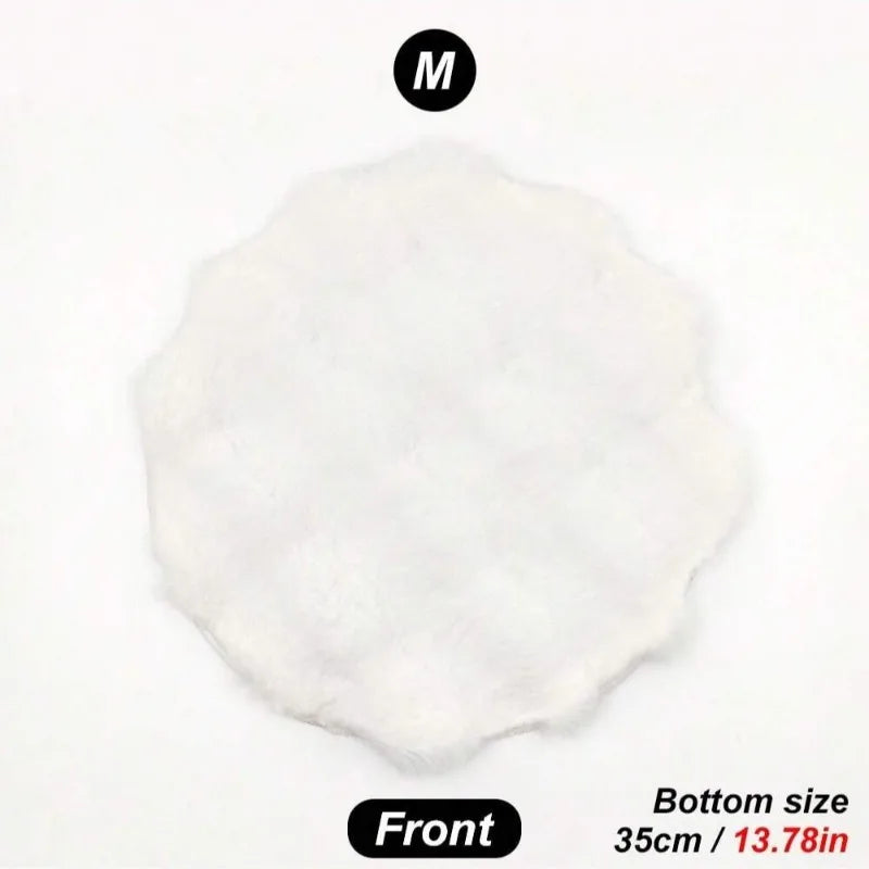 Winter Plush Cat Bed Mat Round Pet Bed for Cats Small Dogs Fleece Pet Sleeping Mat Kitten Puppy Nest Pet Cushion Cat Accessories