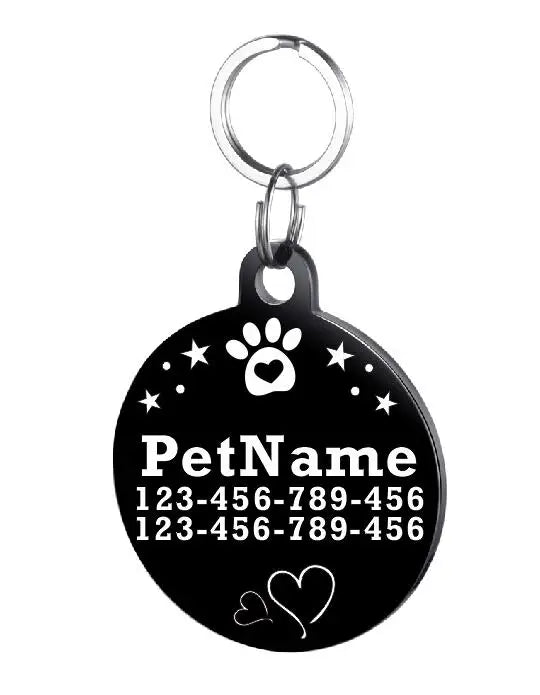 Customized Dog ID Tag Stainless Steel Pet Collar Accessory Personalized Puppy Cat Name Tag Custom Pet Products Supplies
