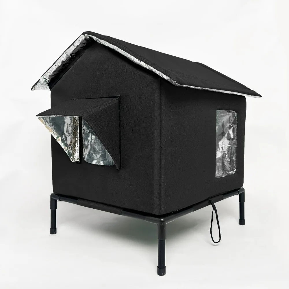 Portable Waterproof Outdoor Cat Tent Folding Warm Cooling Dog Cave Moisture-proof Raised Base Pet Condos Cat Kennel