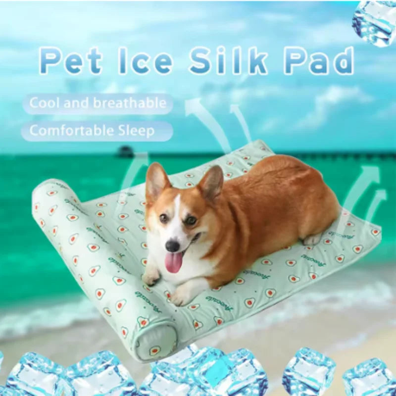 Summer Dog Cooling Mat Breathable Pet Ice Pads Washable Cat Blanket Sofa Small Animal Cold Bed for Dogs And Cats