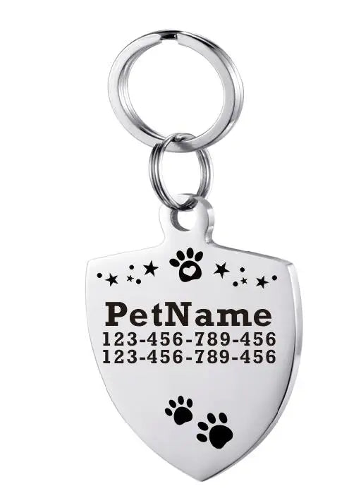 Customized Dog ID Tag Stainless Steel Pet Collar Accessory Personalized Puppy Cat Name Tag Custom Pet Products Supplies