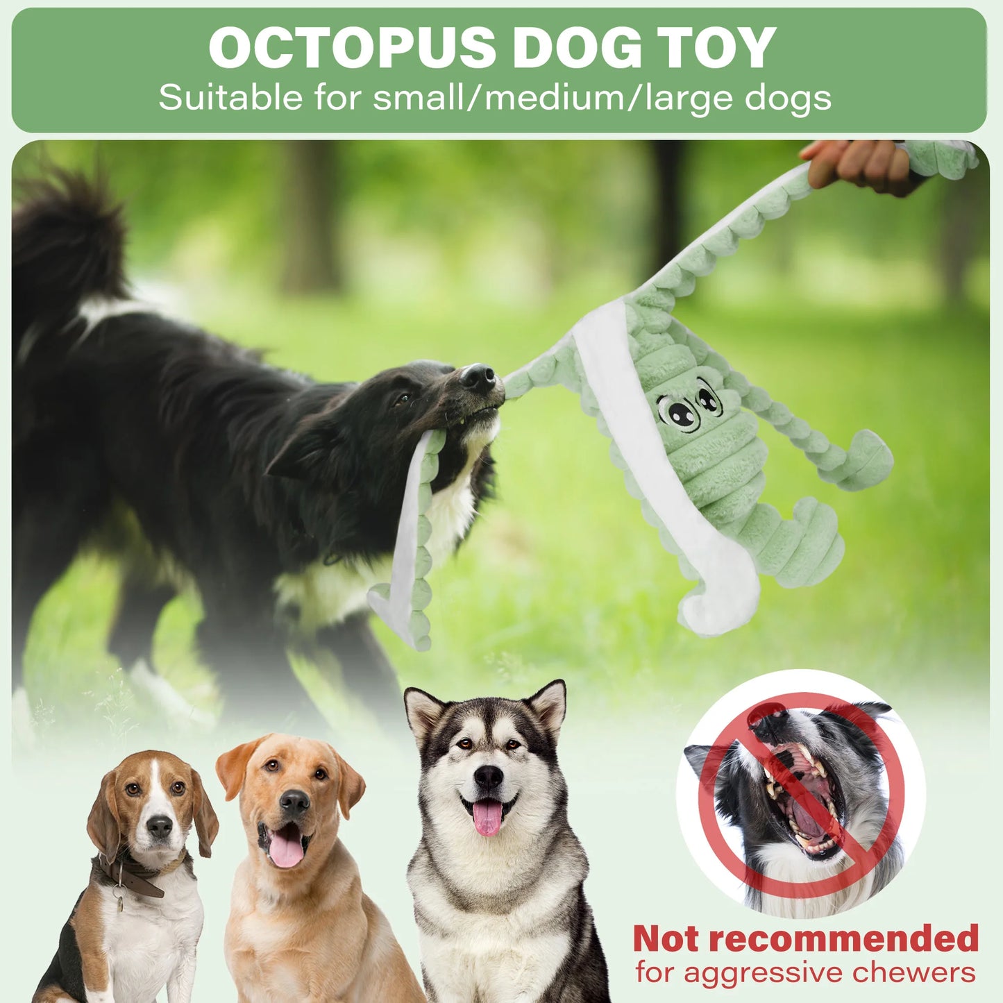 Octopus Design Pet Grinding Teeth Squeaky Plush Toy, Chewing Toy For Dog Interactive Supply, Animal Pet Toy For Small Medium Dog