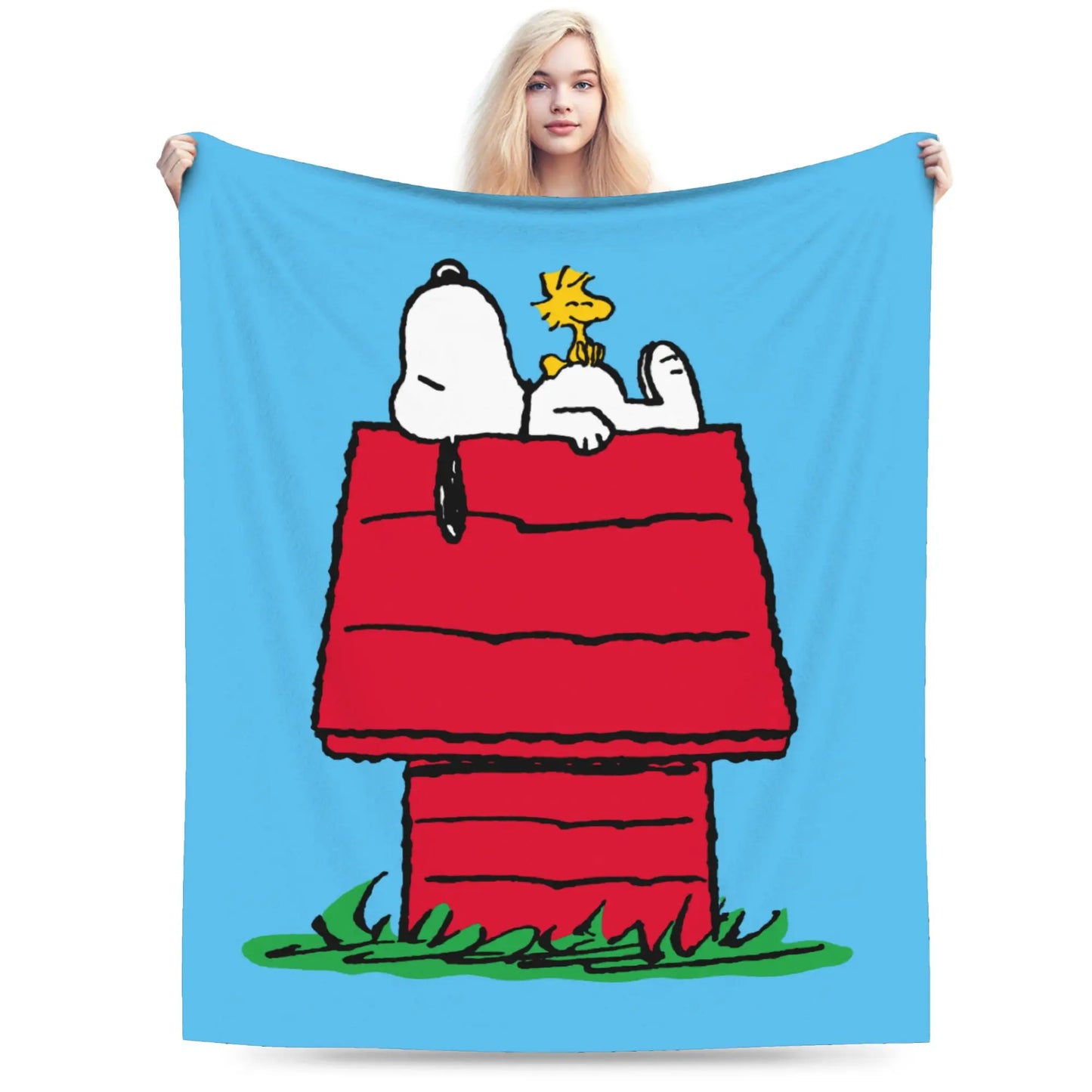 Snoopy & Woodstock Pattern Blankets  Fleece Funny Soft Throw Blankets for Bedspread  Winter