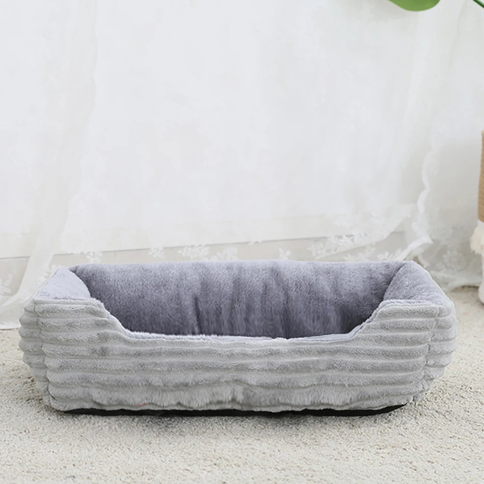 Bed for Dog or Cat Pet Square Plush Kennel Small to XXL Dog Sofa Bed Cushion Pet Calming Dog Bed House Pet Supplies Winter