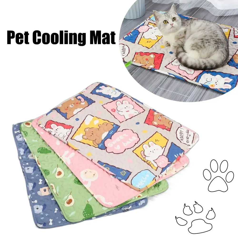 Cute Washable Dog Cooling Mat Summer Pad Breathable Pet Cold Bed Pet Ice Pad Blanket Dog or Cat Sleeping Pad Pet