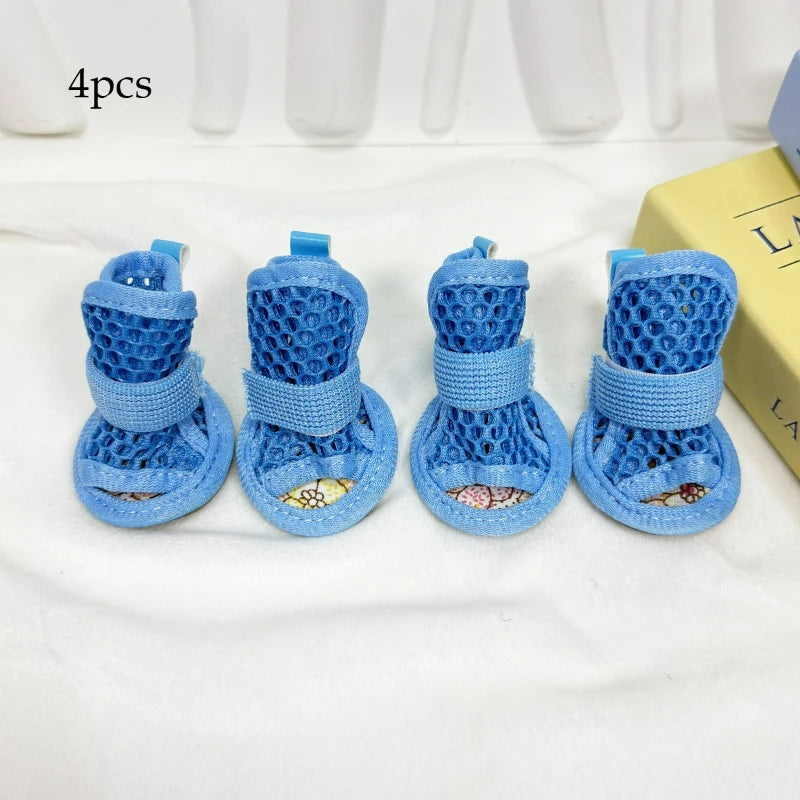 Summer Dog Shoes Non-slip Waterproof Pet Sandals Soft Soles Won't Fall Off Wear-resistant Corgi Small Dog Open-toe Foot Covers