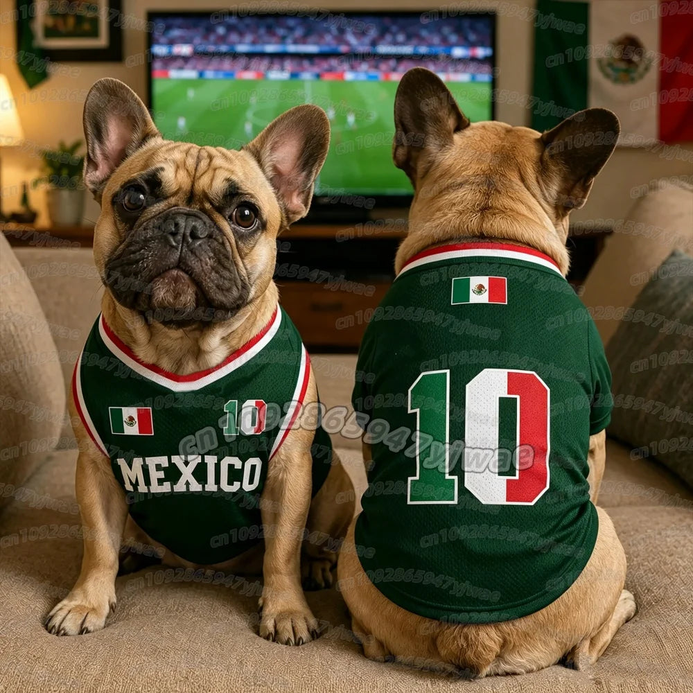 Mexico 10  Mesh Breathable Dog Clothes Schnauzer Teddy Sport Large Dog Jersey Basketball Clothing Puppy T-Shirts Pet Cat Shirts