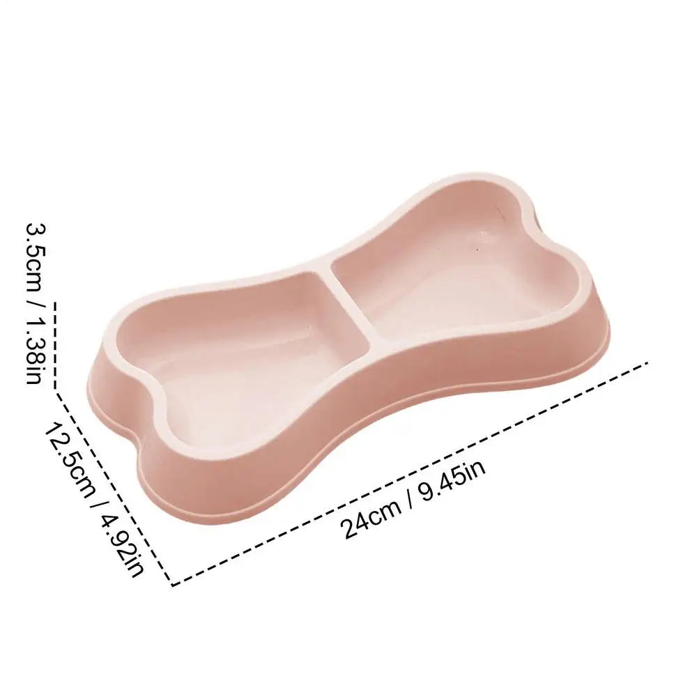 Pet Bowl Bone-Shaped Pet Bowls 2 in 1 Food & Water Dish with Non-Slip Base Cat Feeding Set for Small Spaces Pet Feeding