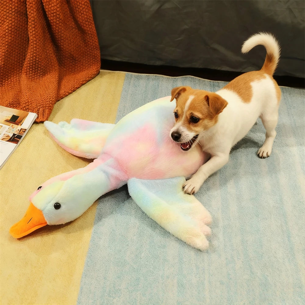 50cm Soft Colorful Duck Plush Toy for Cats or Dogs Relax Pet Companion Anxiety-Relieving Dog Buddy Energy Release Gift for Pets