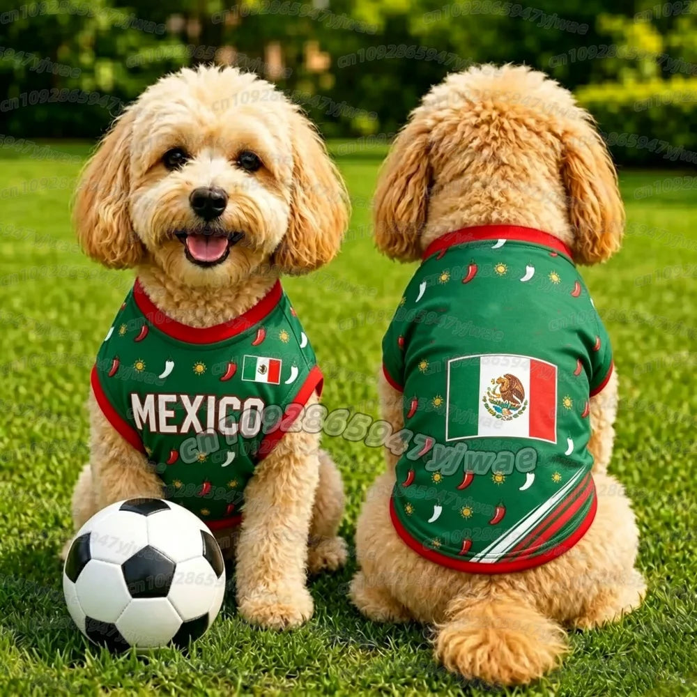 Mexico 10  Mesh Breathable Dog Clothes Schnauzer Teddy Sport Large Dog Jersey Basketball Clothing Puppy T-Shirts Pet Cat Shirts